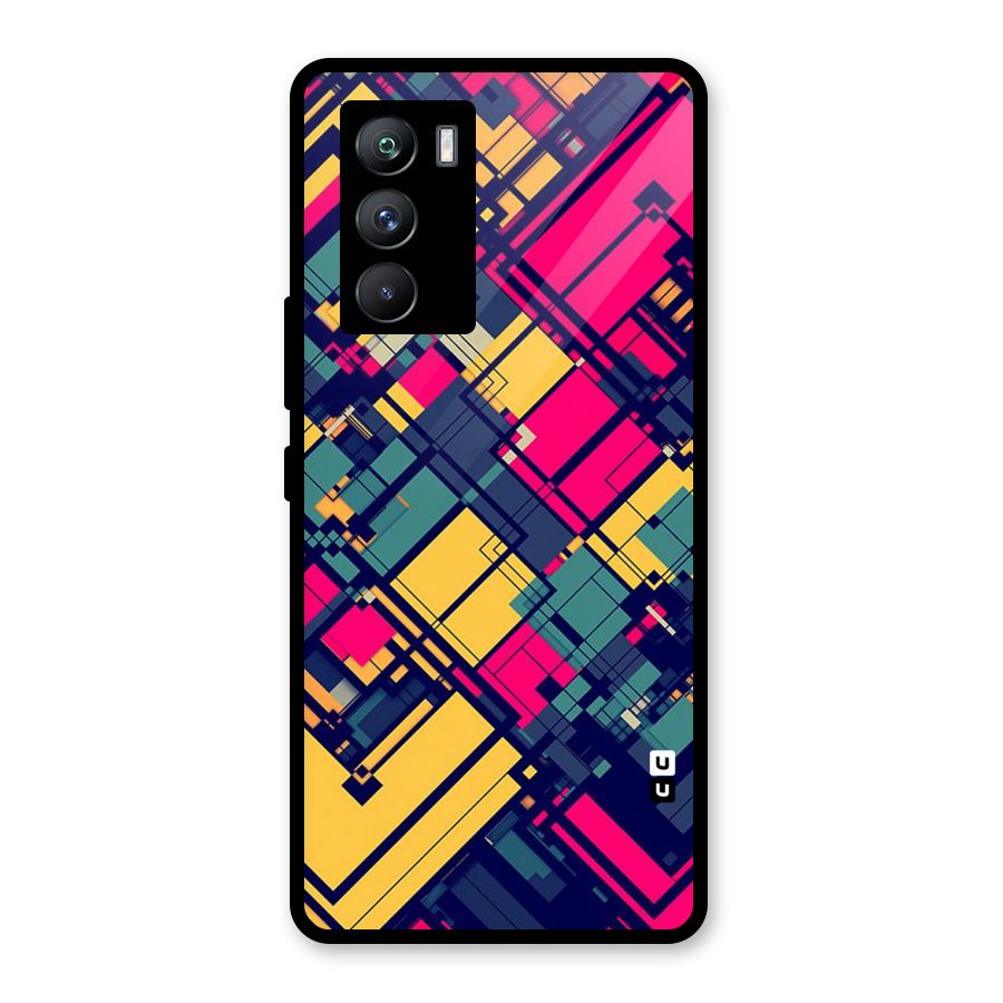 Classic Abstract Coloured Glass Back Case for Vivo iQOO 9 SE