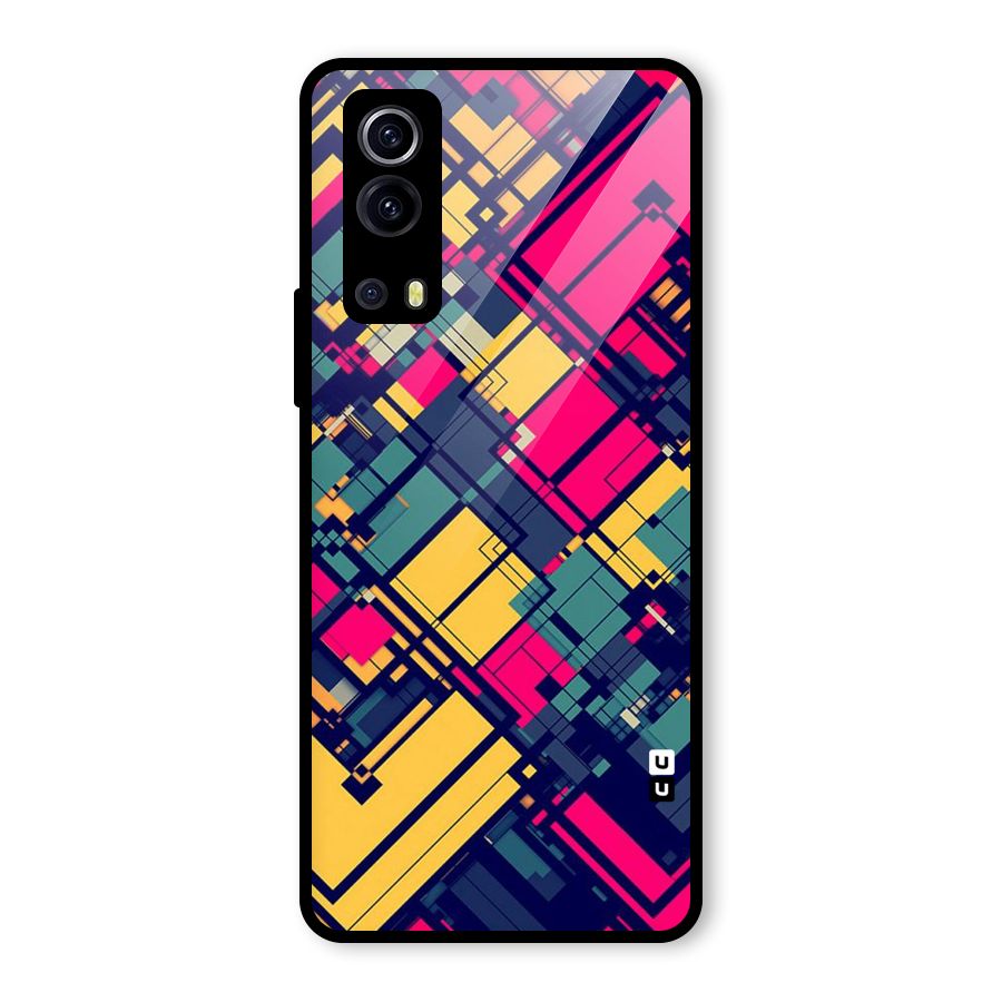 Classic Abstract Coloured Glass Back Case for Vivo iQOO Z3