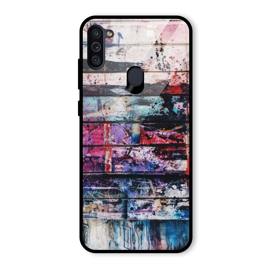 Classic Art Splash Glass Back Case for Galaxy M11