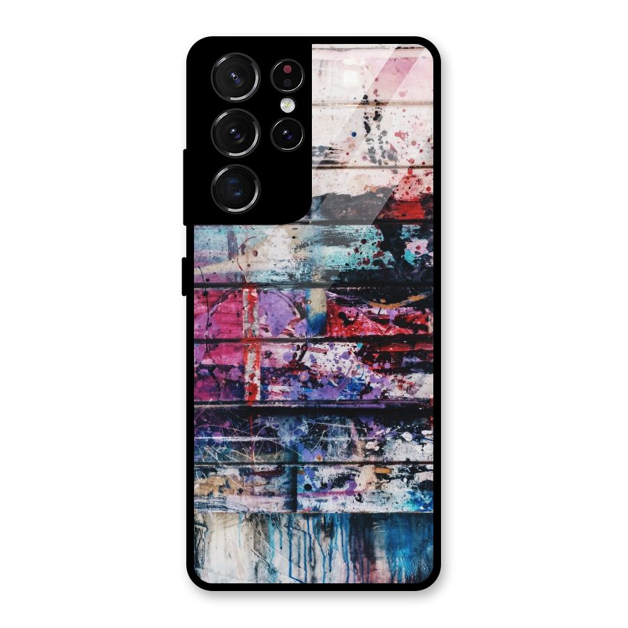 Classic Art Splash Glass Back Case for Galaxy S21 Ultra 5G
