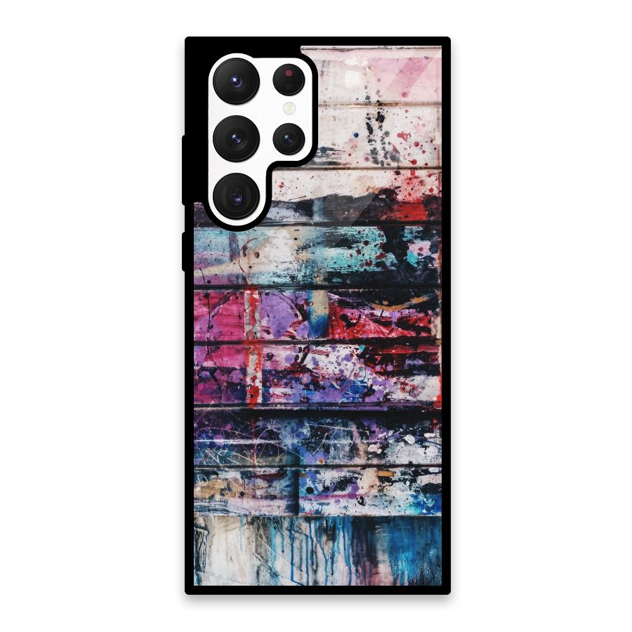 Classic Art Splash Glass Back Case for Galaxy S22 Ultra 5G