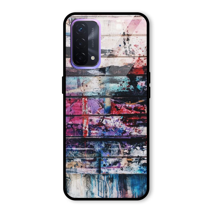 Classic Art Splash Glass Back Case for Oppo A74 5G