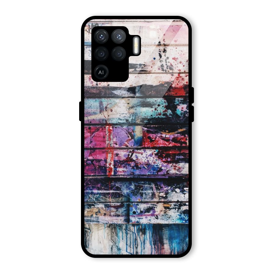 Classic Art Splash Glass Back Case for Oppo F19 Pro