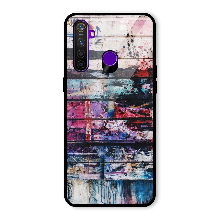 Classic Art Splash Glass Back Case for Realme 5 Pro