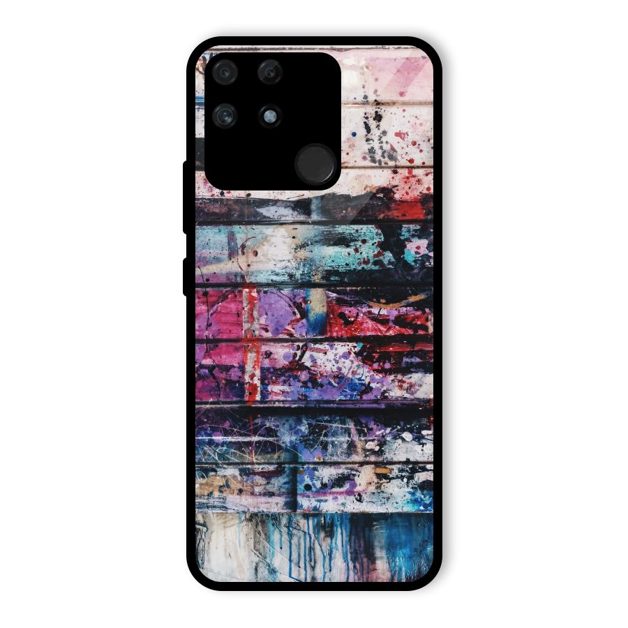 Classic Art Splash Glass Back Case for Realme Narzo 50A