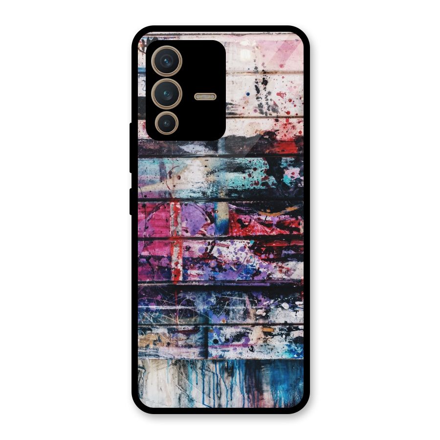 Classic Art Splash Glass Back Case for Vivo V23 5G