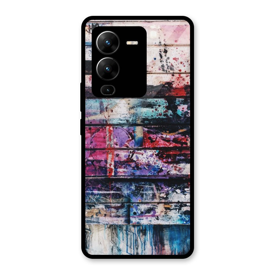 Classic Art Splash Glass Back Case for Vivo V25 Pro