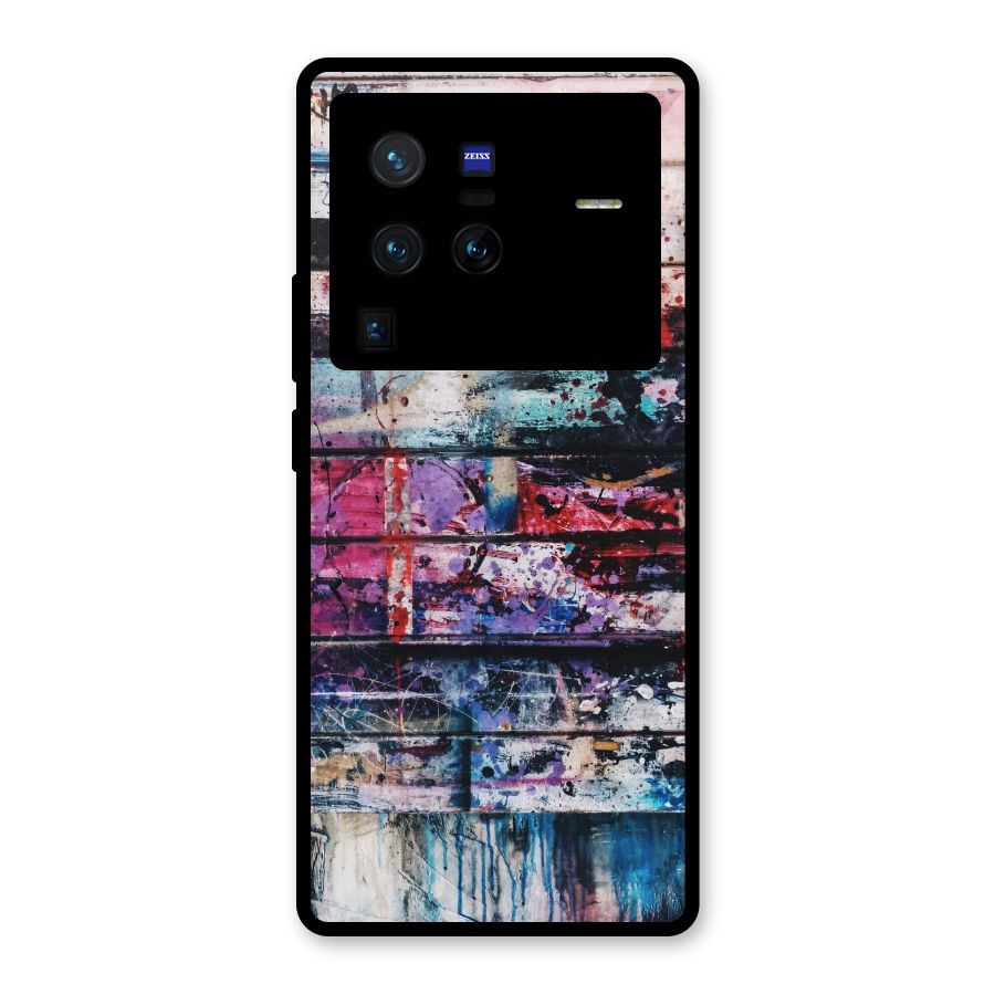 Classic Art Splash Glass Back Case for Vivo X80 Pro