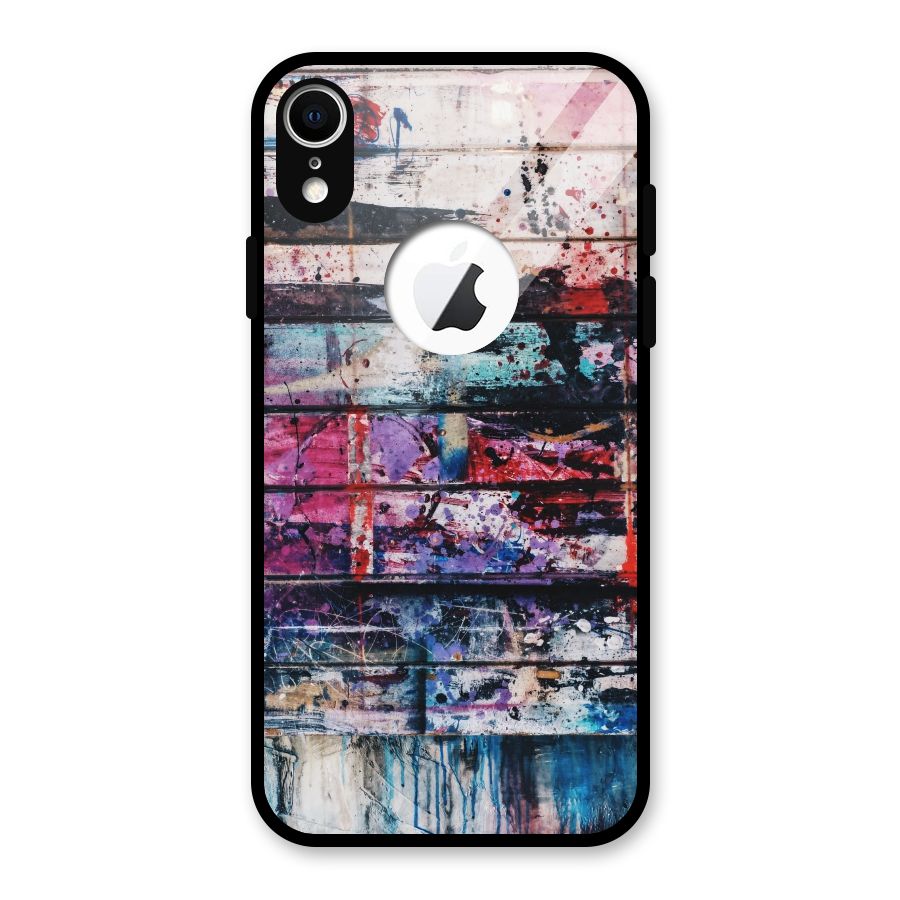 Classic Art Splash Glass Back Case for iPhone XR Logo Cut