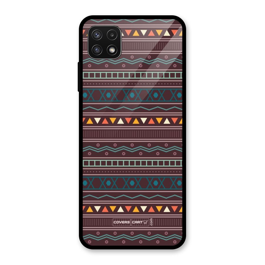Classic Aztec Pattern Glass Back Case for Galaxy A22 5G