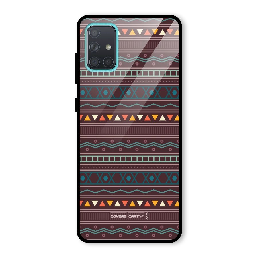 Classic Aztec Pattern Glass Back Case for Galaxy A71