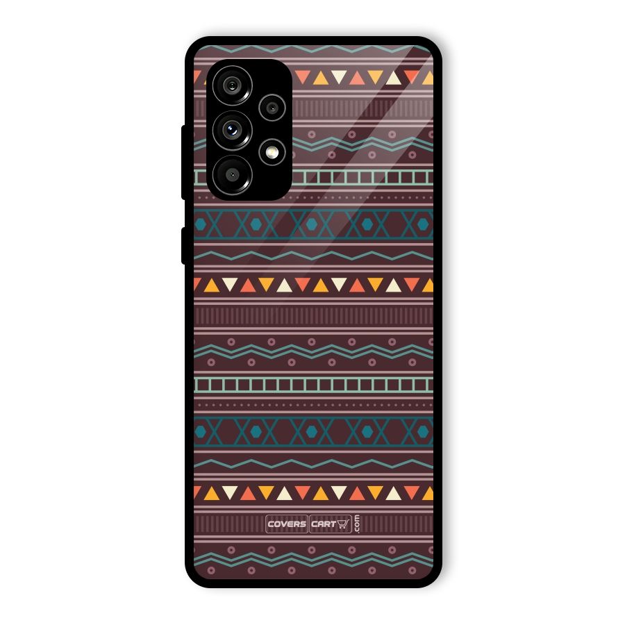 Classic Aztec Pattern Glass Back Case for Galaxy A73 5G