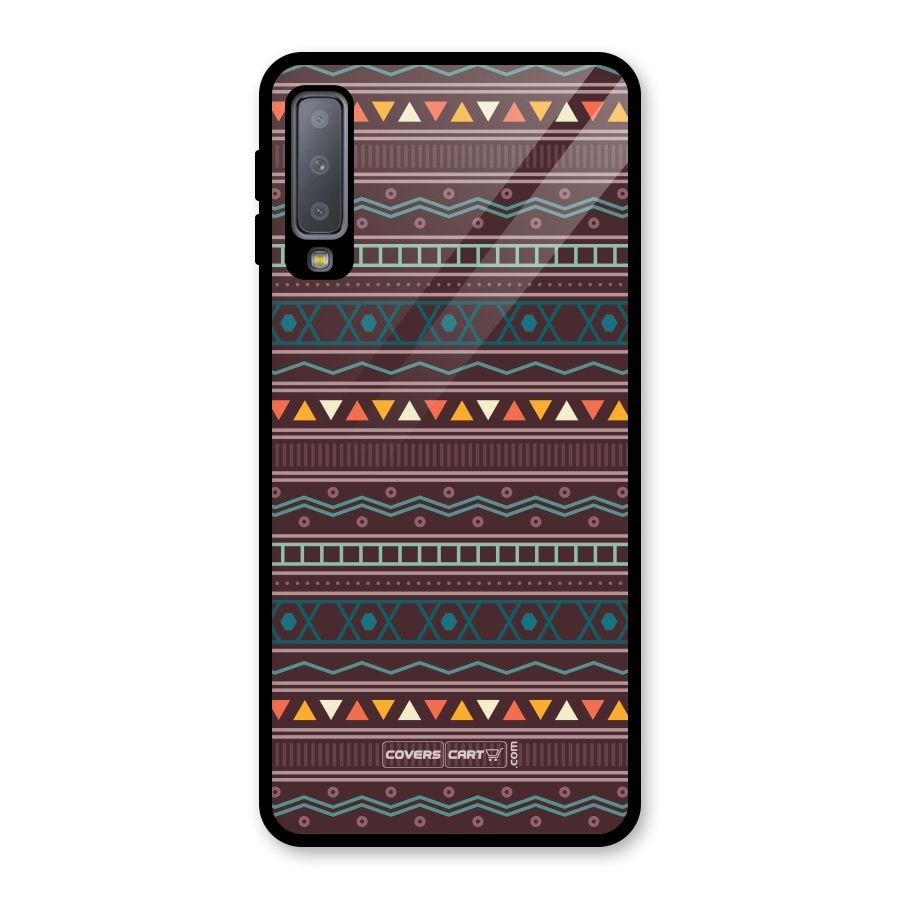 Classic Aztec Pattern Glass Back Case for Galaxy A7 (2018)