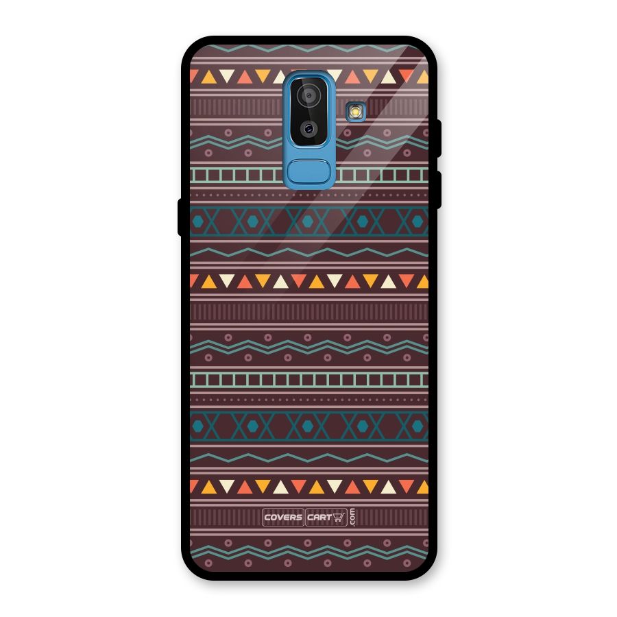 Classic Aztec Pattern Glass Back Case for Galaxy J8