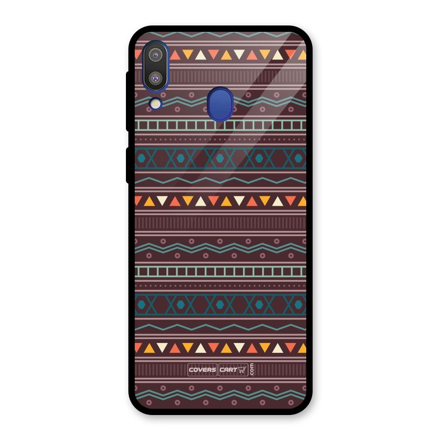 Classic Aztec Pattern Glass Back Case for Galaxy M20