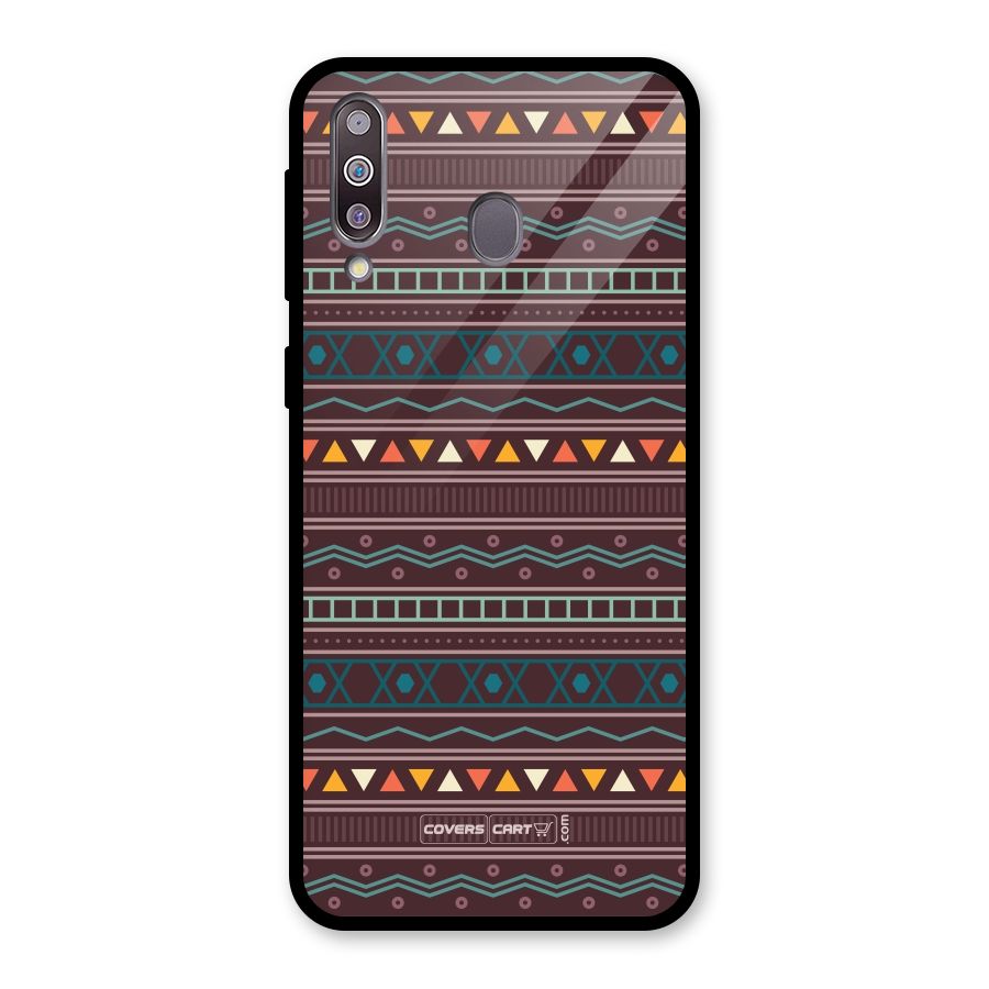 Classic Aztec Pattern Glass Back Case for Galaxy M30