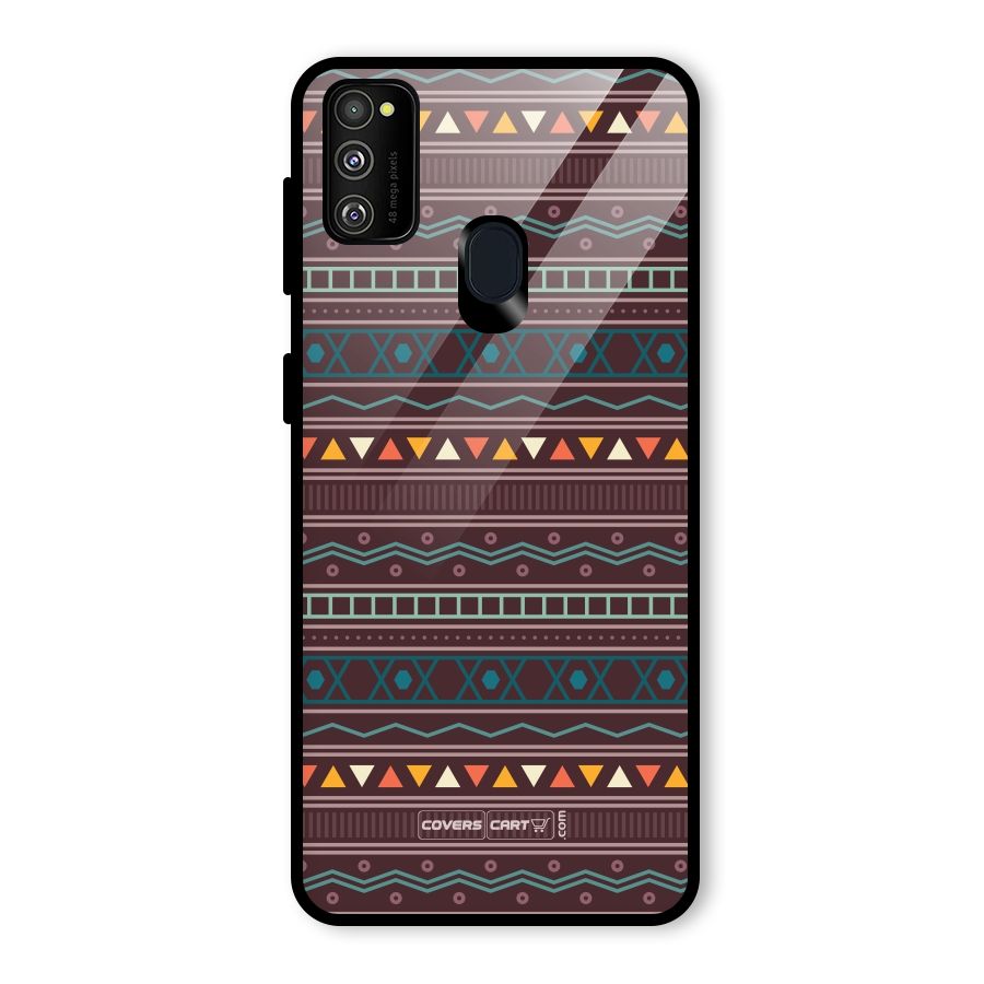 Classic Aztec Pattern Glass Back Case for Galaxy M30s