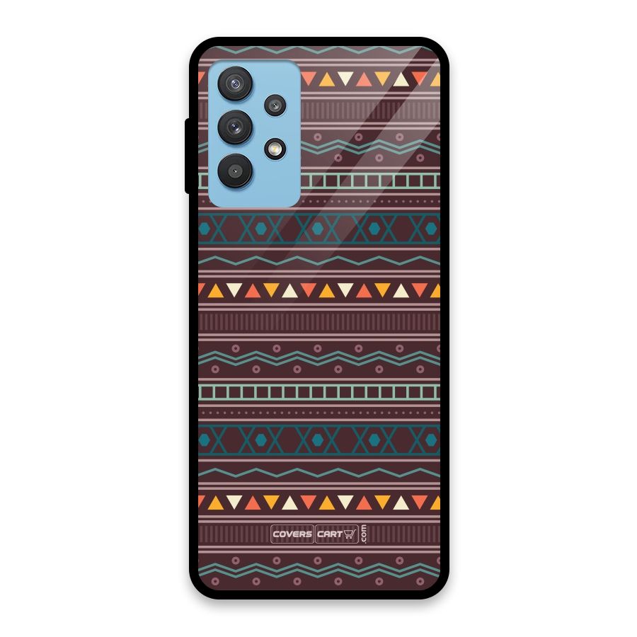 Classic Aztec Pattern Glass Back Case for Galaxy M32 5G