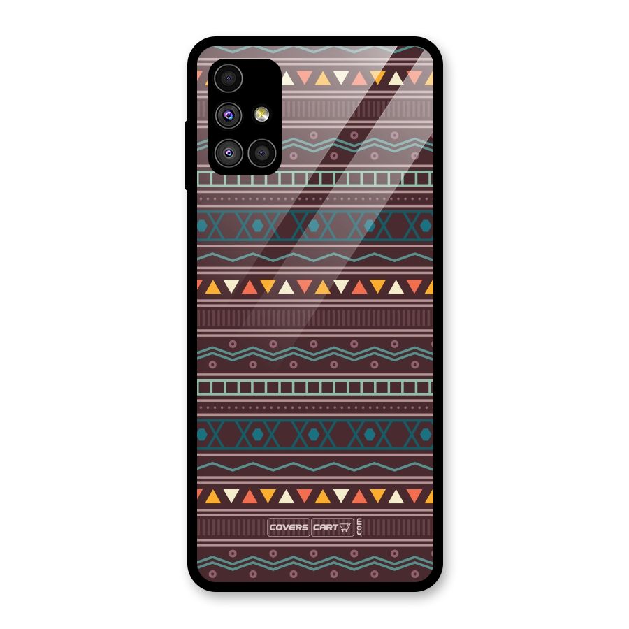 Classic Aztec Pattern Glass Back Case for Galaxy M51