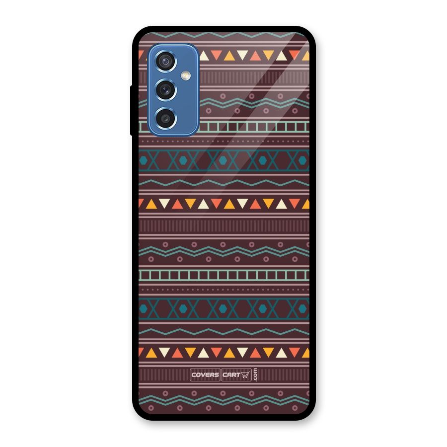 Classic Aztec Pattern Glass Back Case for Galaxy M52 5G