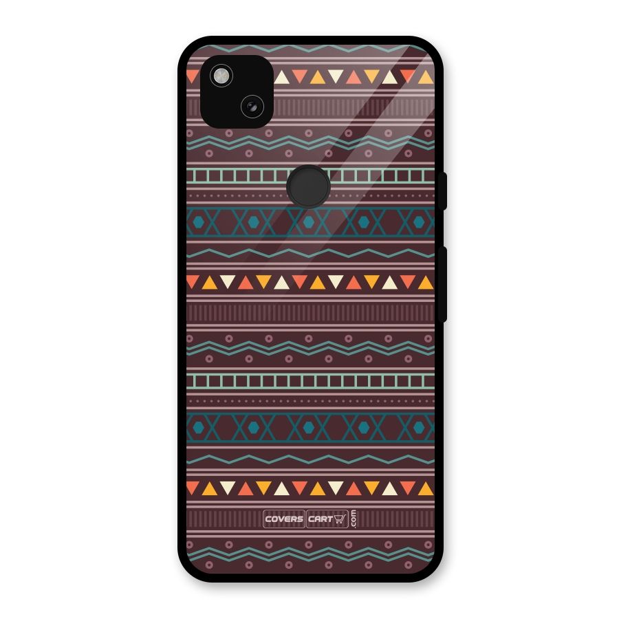 Classic Aztec Pattern Glass Back Case for Google Pixel 4a