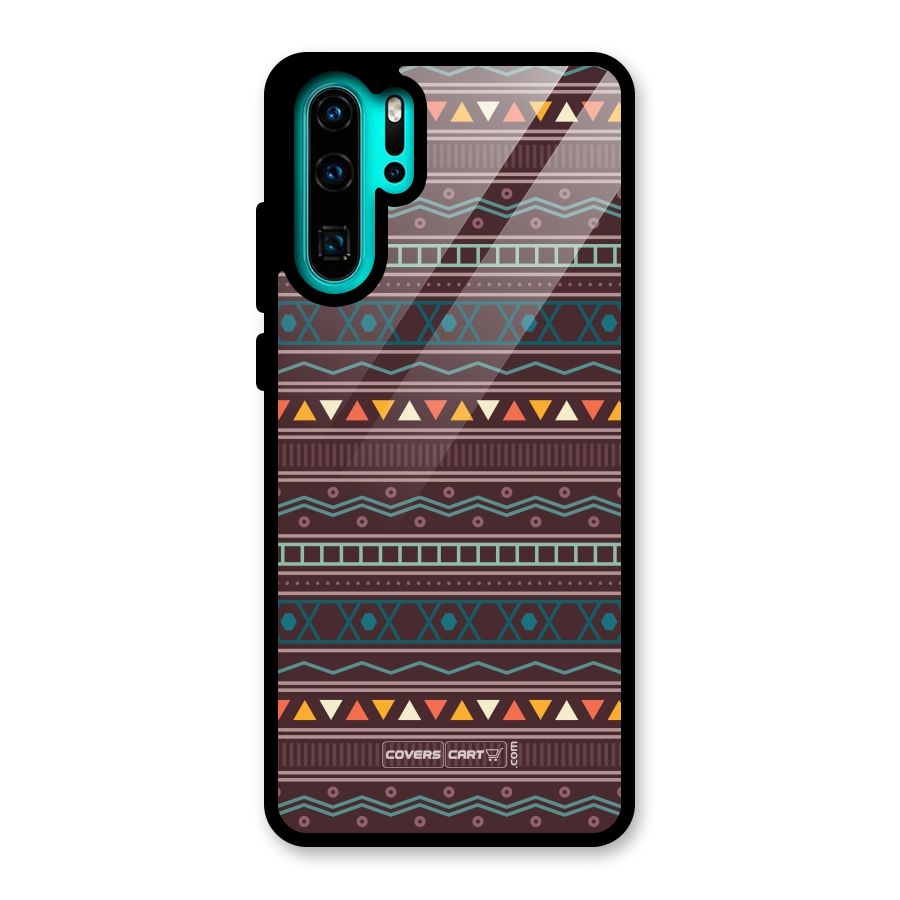 Classic Aztec Pattern Glass Back Case for Huawei P30 Pro