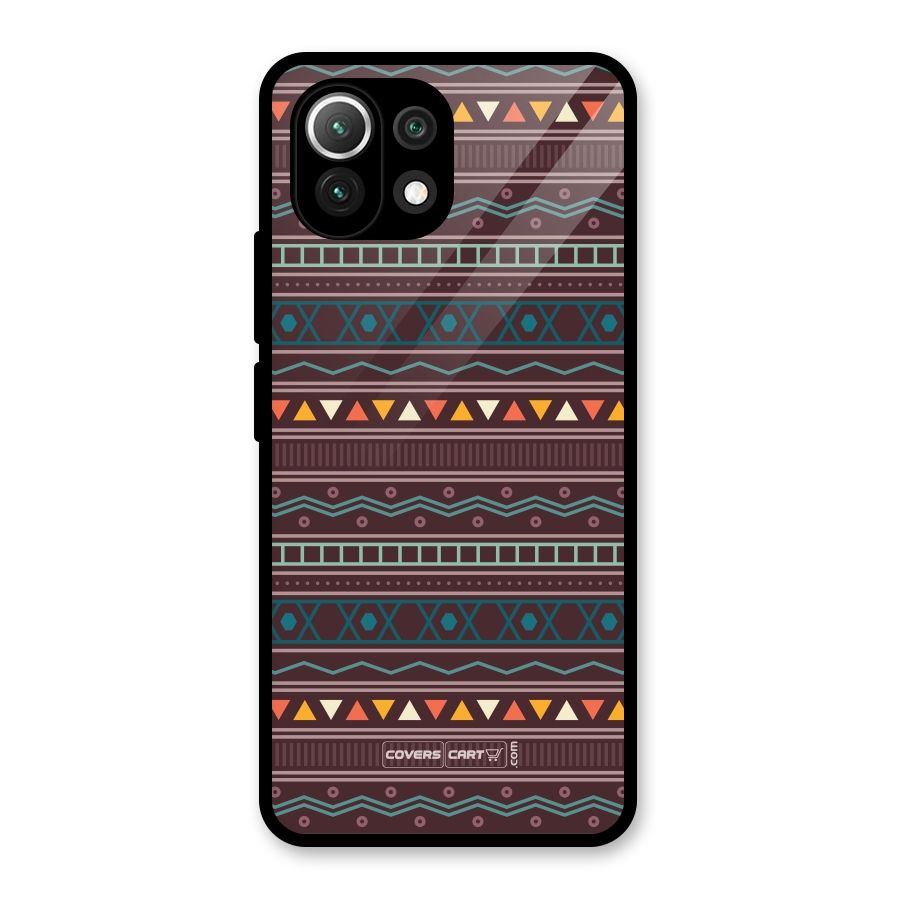 Classic Aztec Pattern Glass Back Case for Mi 11 Lite