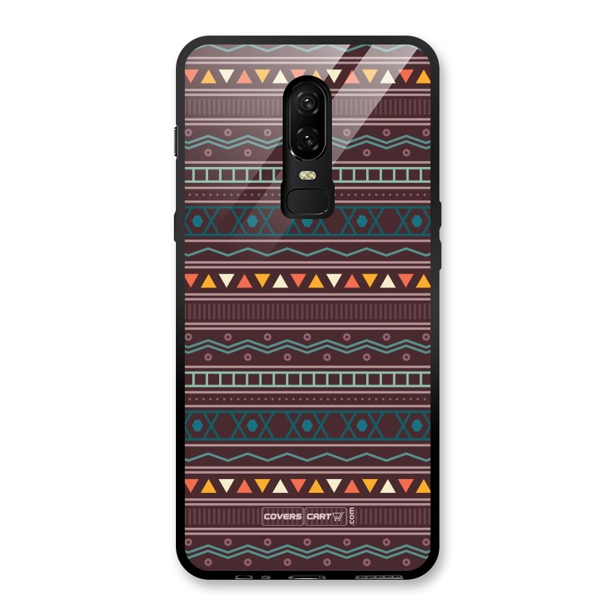 Classic Aztec Pattern Glass Back Case for OnePlus 6