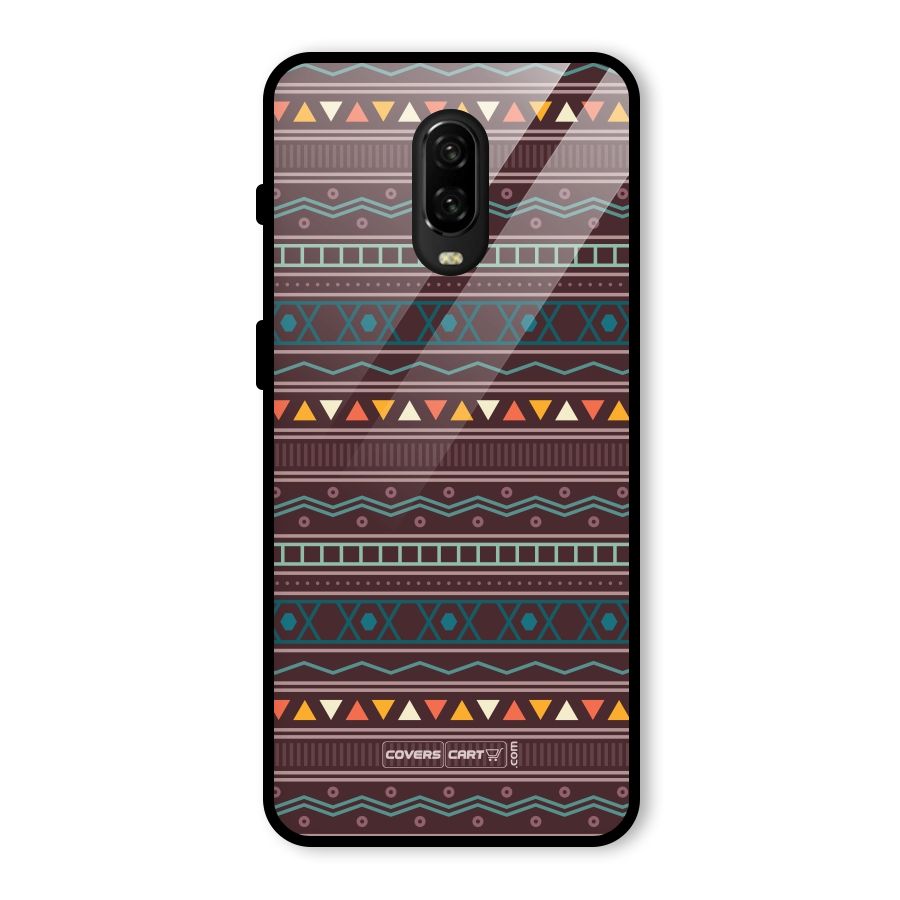 Classic Aztec Pattern Glass Back Case for OnePlus 6T