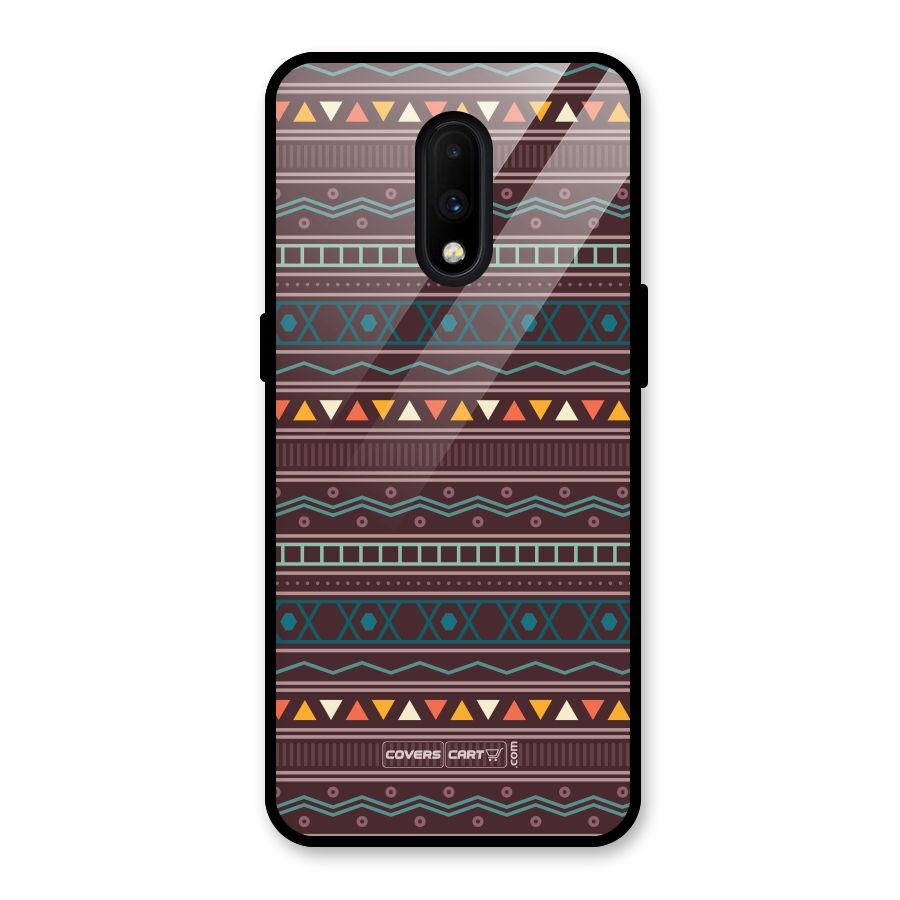 Classic Aztec Pattern Glass Back Case for OnePlus 7