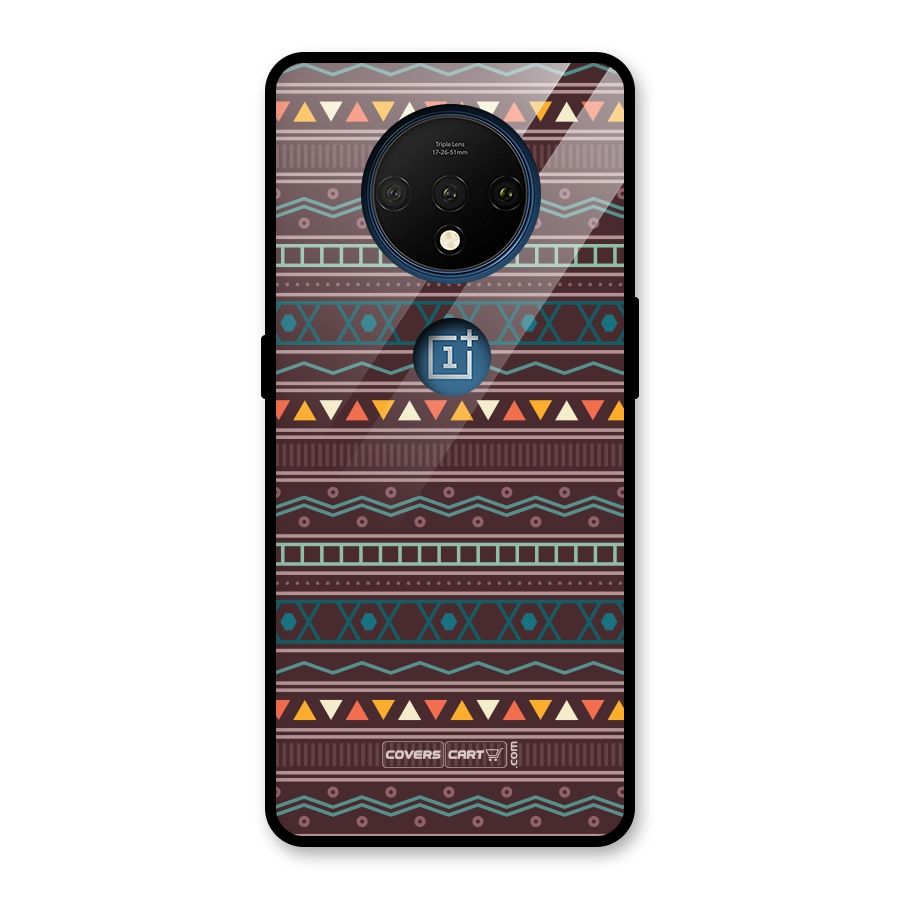 Classic Aztec Pattern Glass Back Case for OnePlus 7T