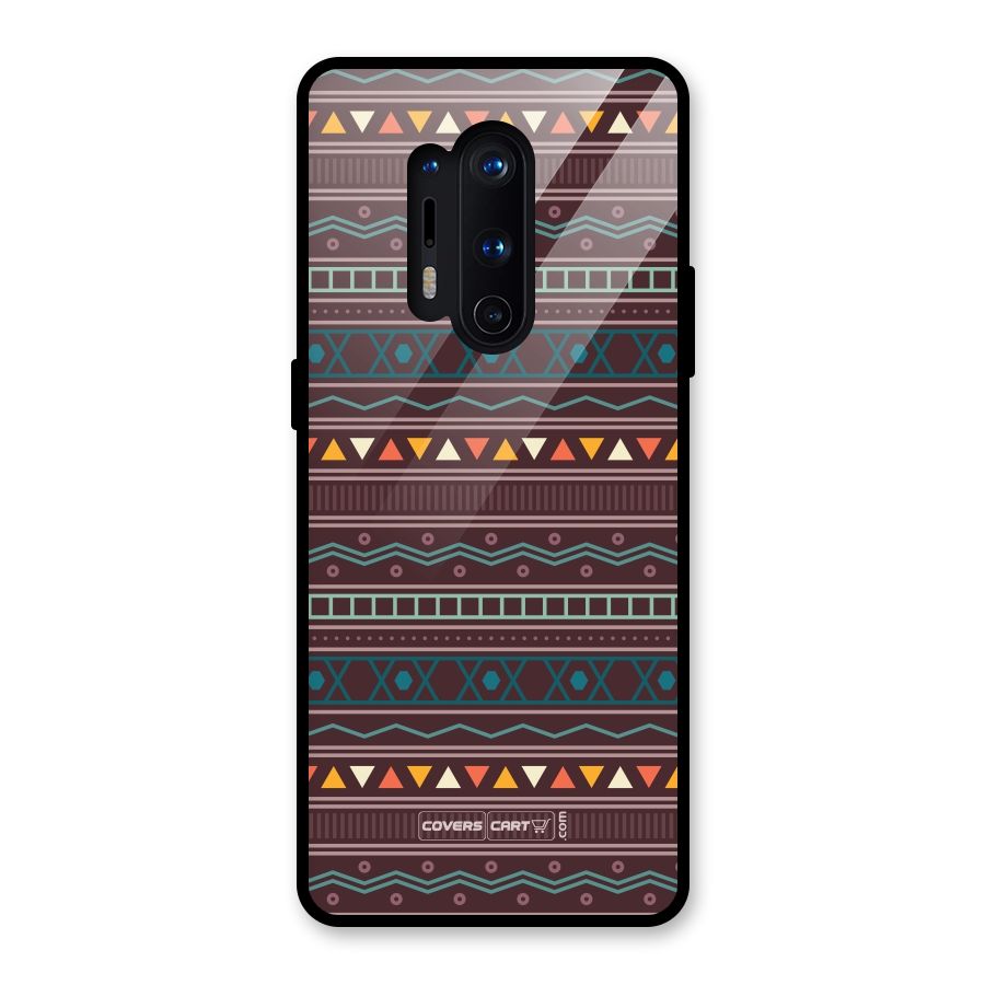 Classic Aztec Pattern Glass Back Case for OnePlus 8 Pro