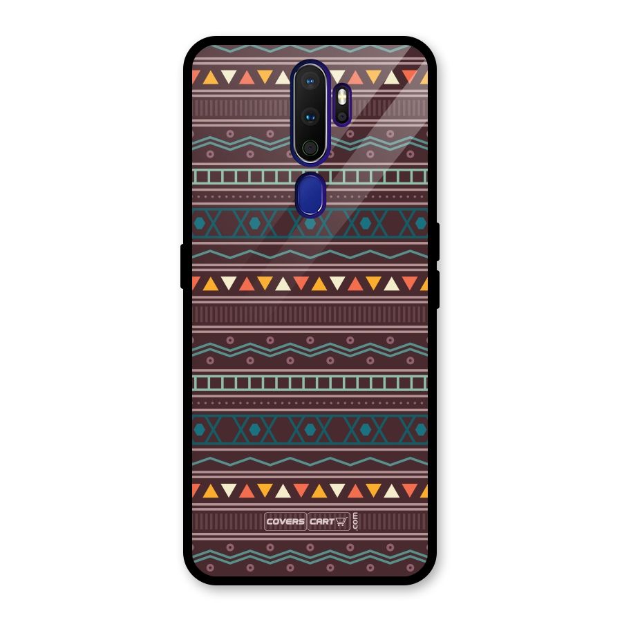 Classic Aztec Pattern Glass Back Case for Oppo A9 (2020)
