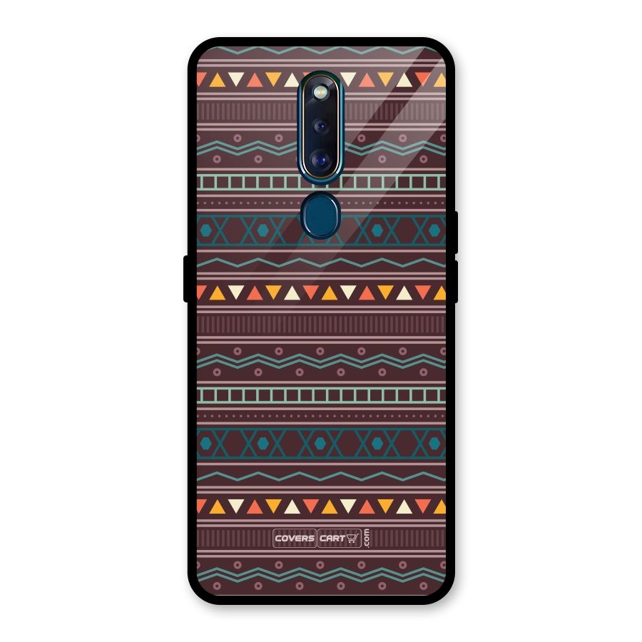 Classic Aztec Pattern Glass Back Case for Oppo F11 Pro