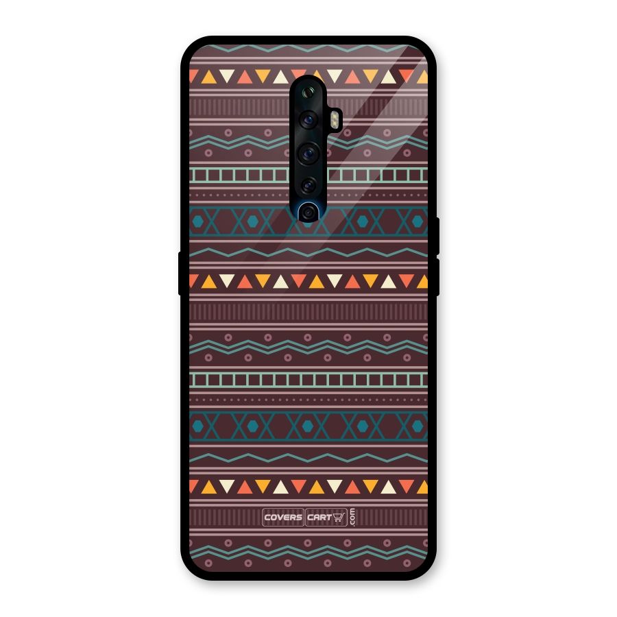 Classic Aztec Pattern Glass Back Case for Oppo Reno2 F