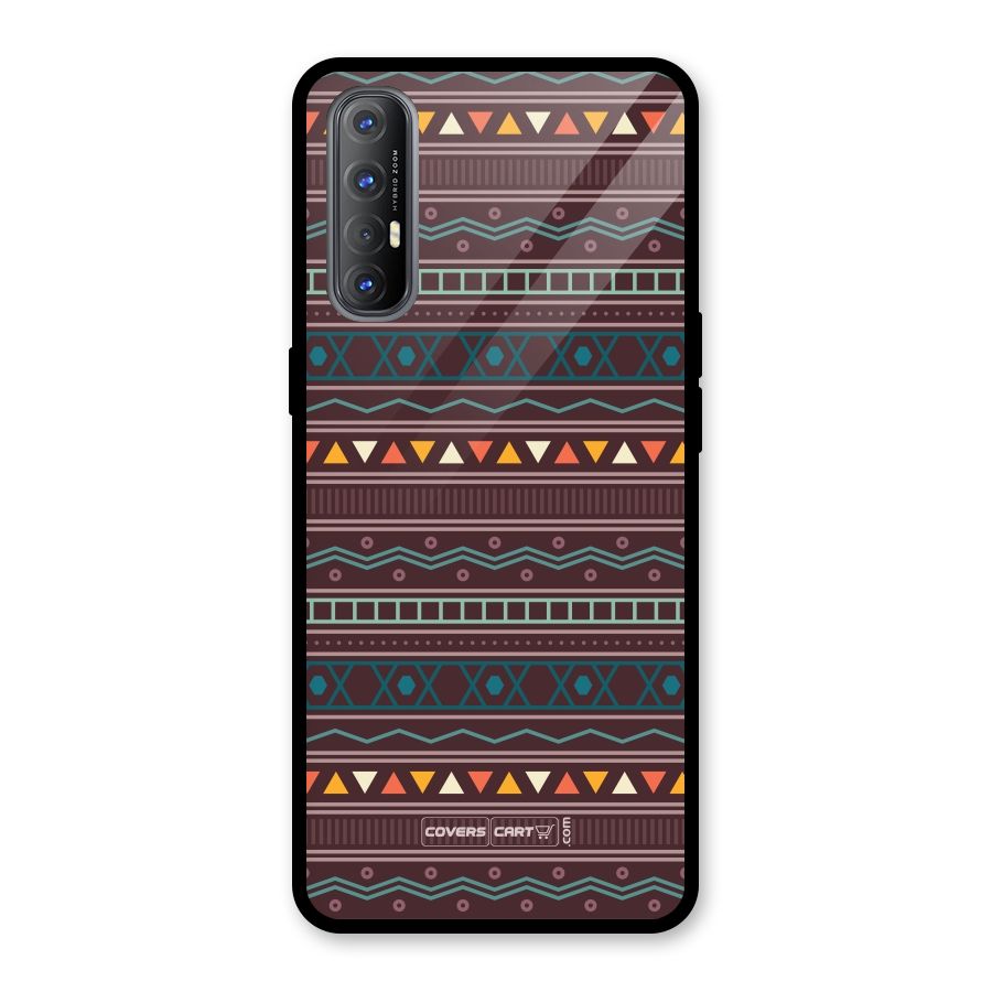 Classic Aztec Pattern Glass Back Case for Oppo Reno3 Pro
