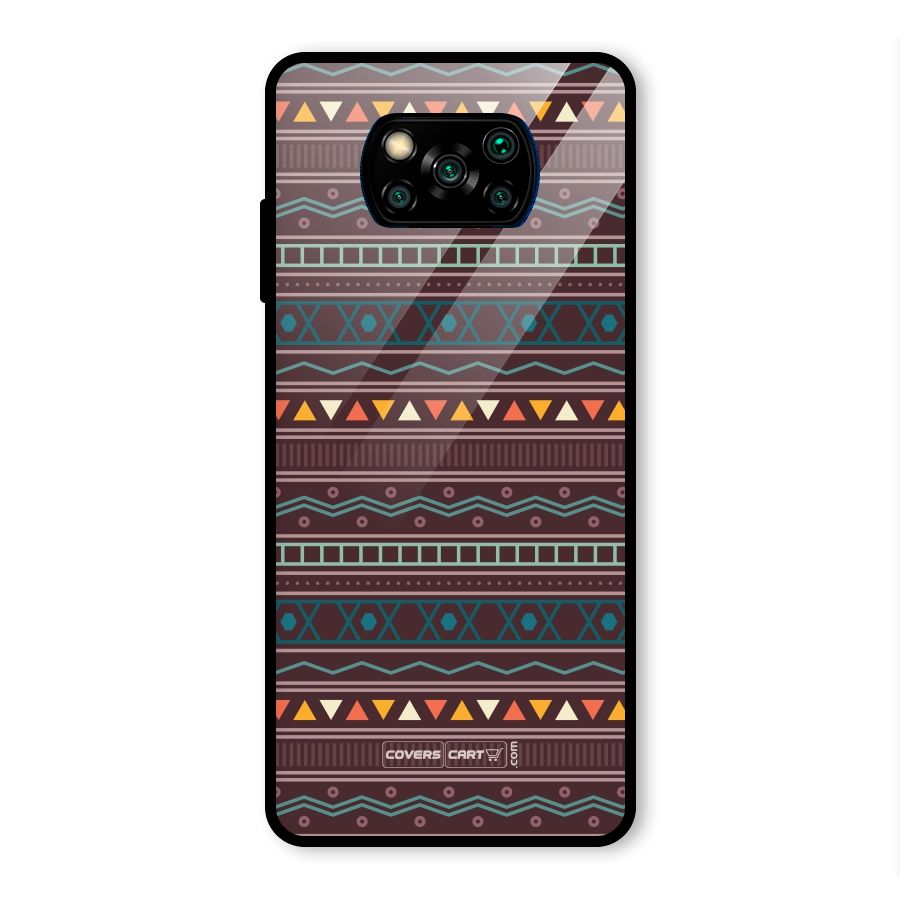 Classic Aztec Pattern Glass Back Case for Poco X3 Pro