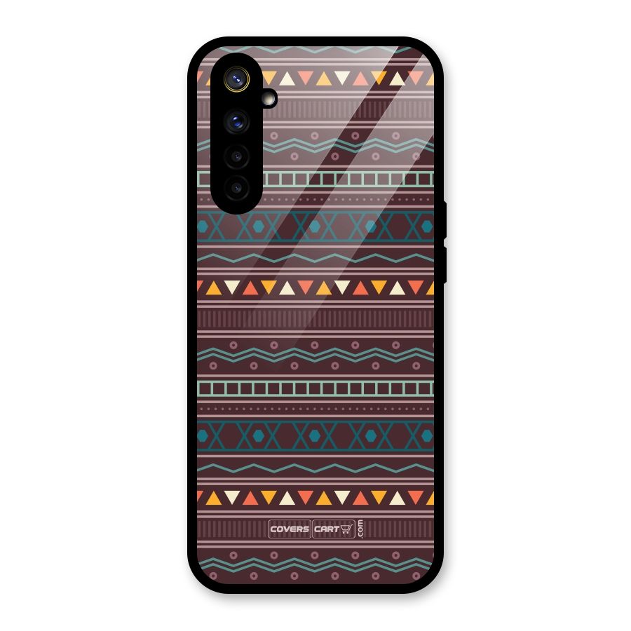 Classic Aztec Pattern Glass Back Case for Realme 6