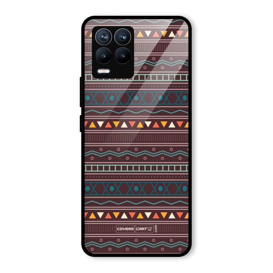 Classic Aztec Pattern Glass Back Case for Realme 8 Pro