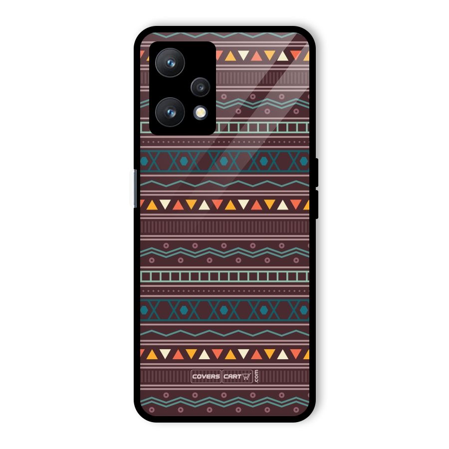 Classic Aztec Pattern Glass Back Case for Realme 9 Pro 5G