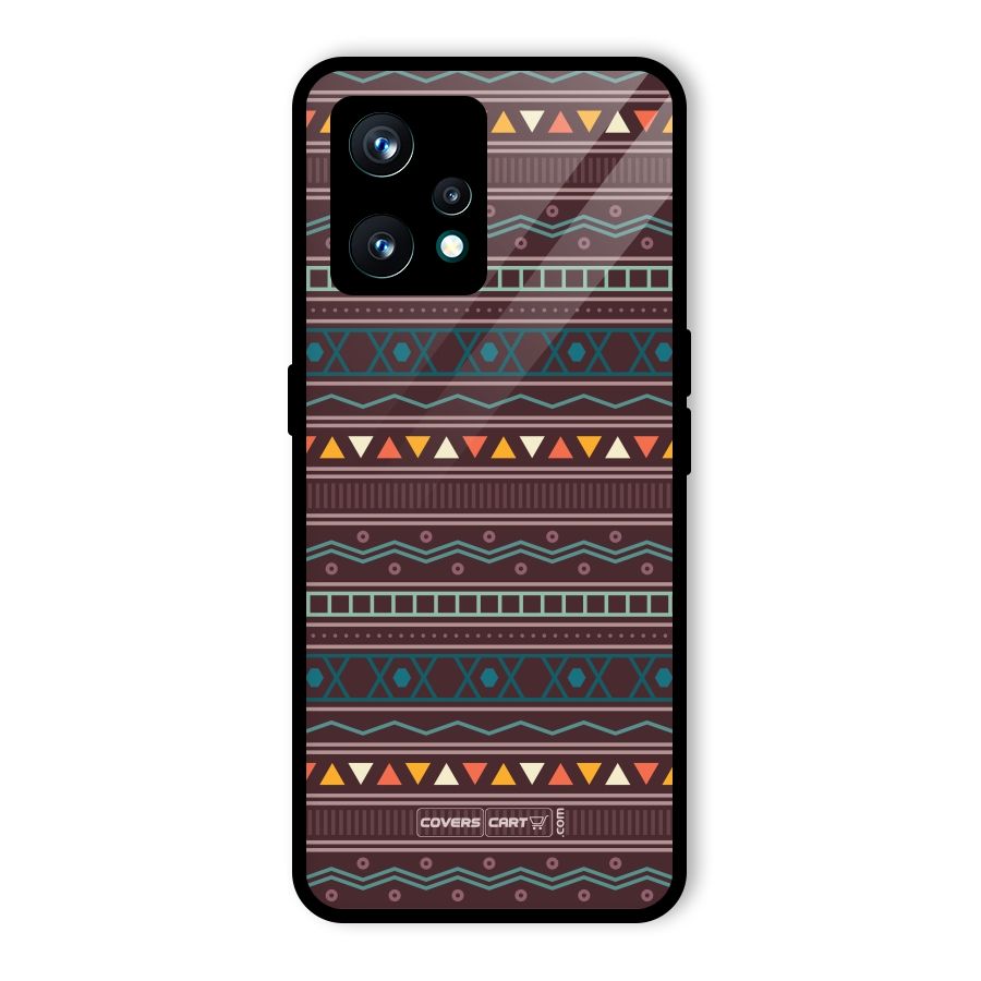 Classic Aztec Pattern Glass Back Case for Realme 9 Pro Plus 5G