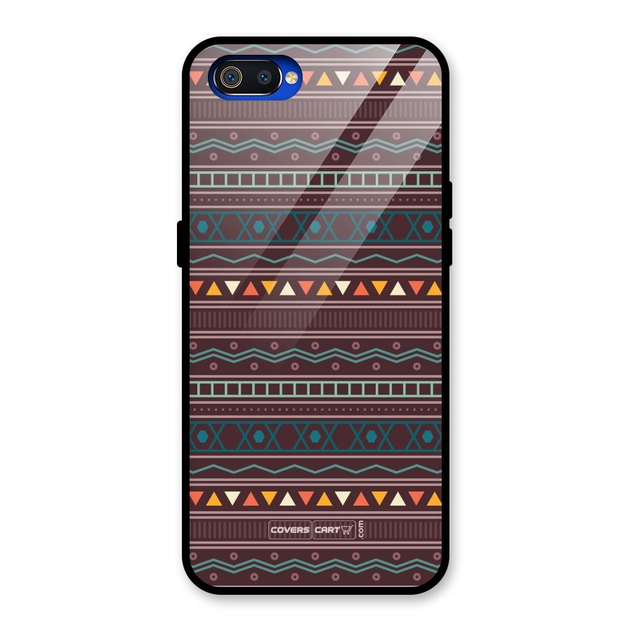 Classic Aztec Pattern Glass Back Case for Realme C2