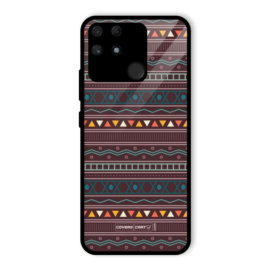 Classic Aztec Pattern Glass Back Case for Realme Narzo 50A