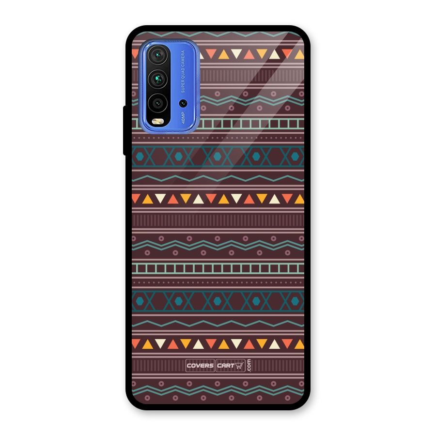 Classic Aztec Pattern Glass Back Case for Redmi 9 Power