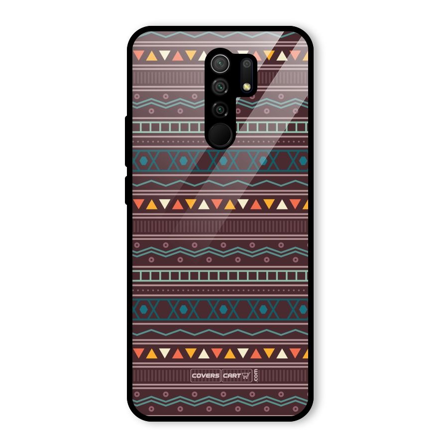 Classic Aztec Pattern Glass Back Case for Redmi 9 Prime