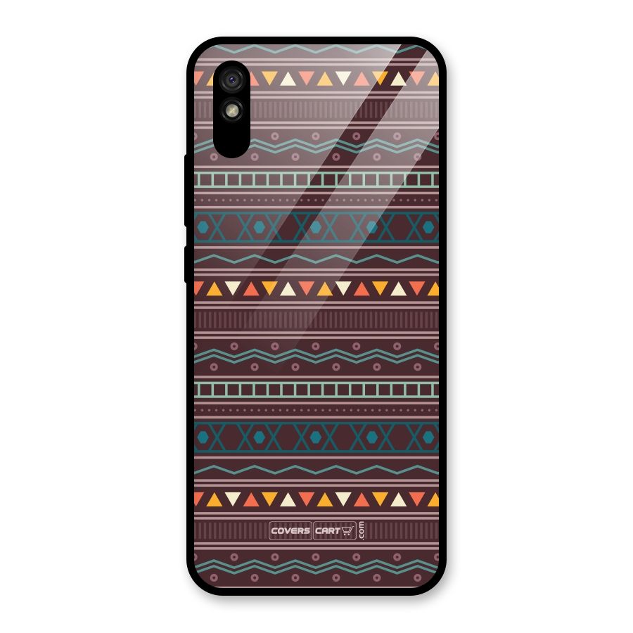 Classic Aztec Pattern Glass Back Case for Redmi 9i