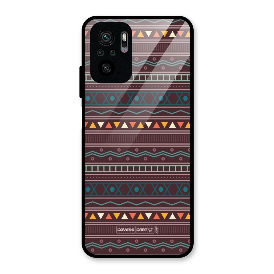 Classic Aztec Pattern Glass Back Case for Redmi Note 10S