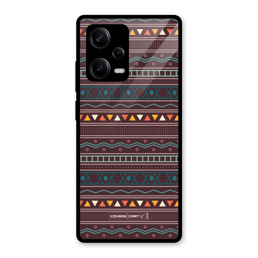 Classic Aztec Pattern Glass Back Case for Redmi Note 12 Pro