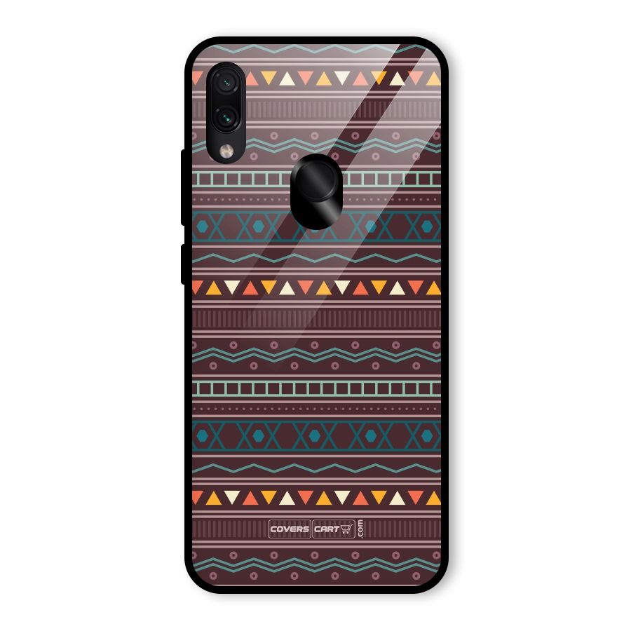 Classic Aztec Pattern Glass Back Case for Redmi Note 7S