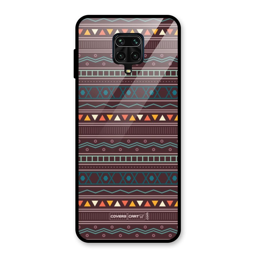 Classic Aztec Pattern Glass Back Case for Redmi Note 9 Pro Max